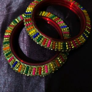 Multicolored Festive Bangles Set