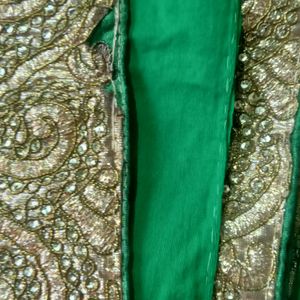 Parrot Green Saree