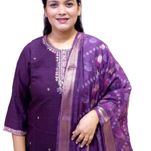 Stitched Kurta Set With Dupatta