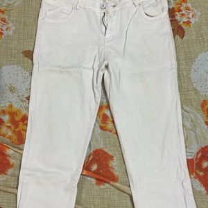 White Mid Waist Denim Jeans