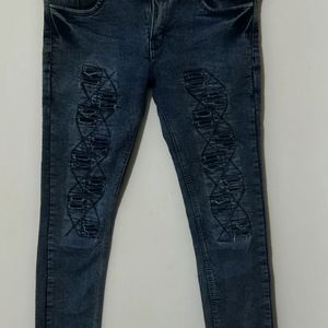 Blue Distress Skinny Jeans