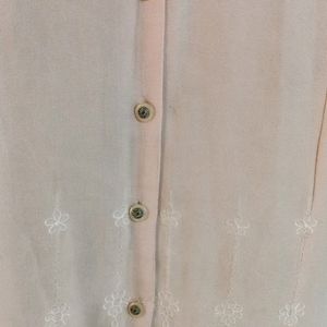 Peach Chikankari Shirt