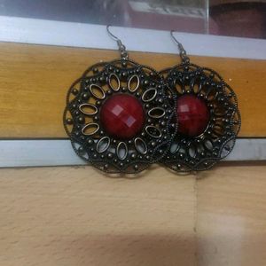 Red Stone Studded Earring