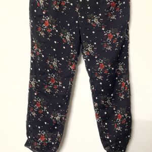 Black Floral Print Lower