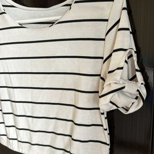 White And Black Stripped Top