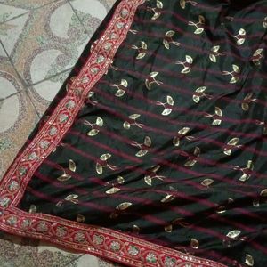 Dark Green Saree Heavy Border