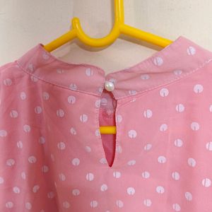 Pink Bell Sleeves Tunic For Girls/Women