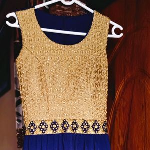 golden and blue  color maxi