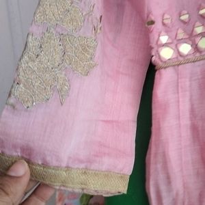 Anarkali Gown With Mirror Work..New