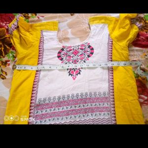 Pure Cotton Used Yellow Kurti For Sale