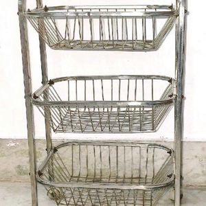 RS Stainless Steel Vegetable Stand Kitchen Trolly