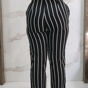 Striped printed trouser