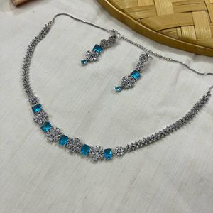 Cubic zirconia Necklace Set With Earring
