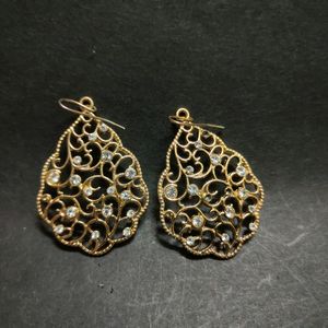 Gold Plated With Diamond Earring (Unused)