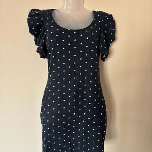 Bodycon Party Wear Dress With White Polka Dots