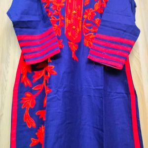 ✨Hurry Up Cotton Blue Suit with Beautiful Embroide