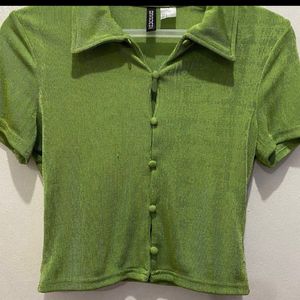 H&M Green Crop Tee