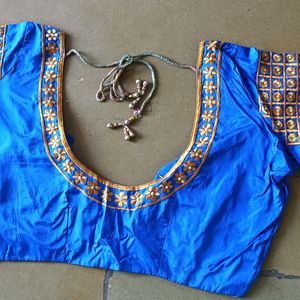 Blue Embroidery Work Blouse