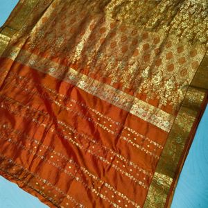 Orange Colour Pure Kanchi Pattu Saree