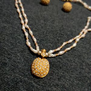 Pearl Gold Plated Jewellery Set