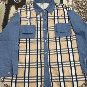 Trending denim oversize shirt