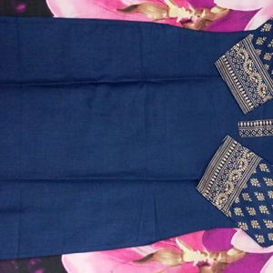 New/Unused Navy Blue Golden Print Kurti