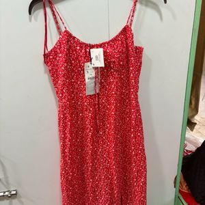 Zara Red Slit Summer Dress