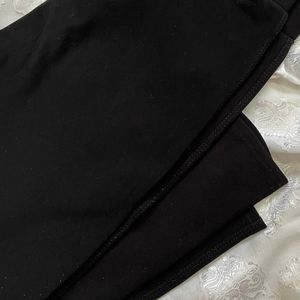 Black Sports Wear Pant With Mesh Pattern