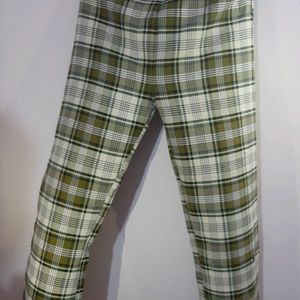 Korean style check trouser