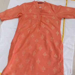 Beautiful coral Foil Print Kurti XL Size