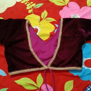 New  Maroon Backless Blouse