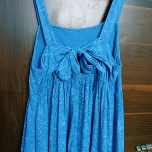 (Discounted) Bow Back Blue Dress