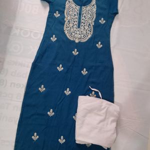 Thread Work Kurti Pant Set