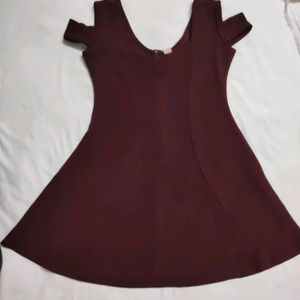 Wine/Burgundy Color Short Dress