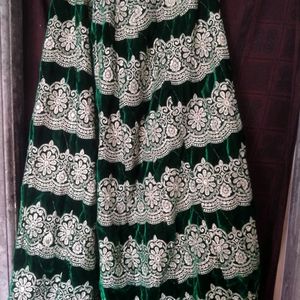 Dark Green Velvet Lehnga