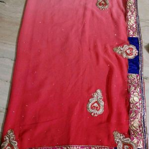 Gajri Colour 2 Shaded Saree