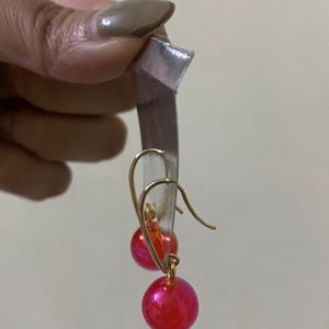 Red Pearl Shine Earrings