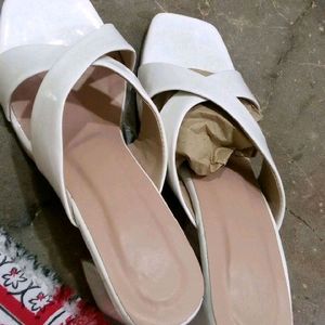 White stylish heels sandals new