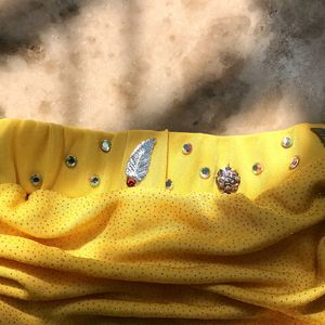 Y2k Pinterest Korean Shimmery Yellow Maxi Skirt