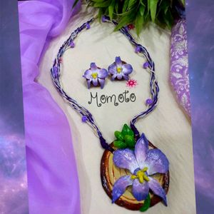 Handmade Clay Orchid Jewellery