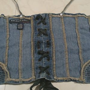 Trendy Denim Crop Top