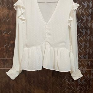 H&M old money White Top