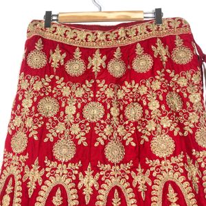 Red Embroided Lehenga Choli Set (Women’s)