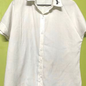 White Korean Style Top For Ladies