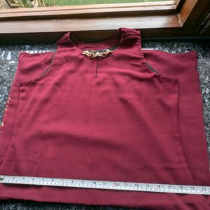 Maroon Cutwork Dress