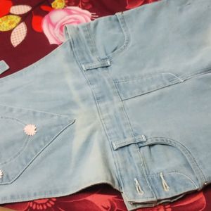 Super Denim Quality Dungaree In Sky Blue Colour