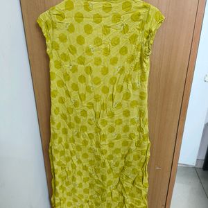 Lime Green Front Slit Kurti