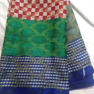 Multicolour Saree With Blouse Pic