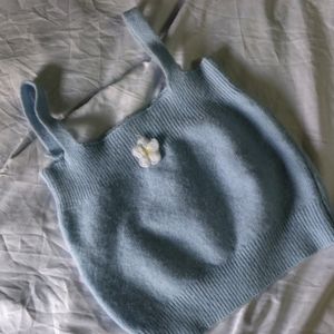 Cute Light Blue Crop Top