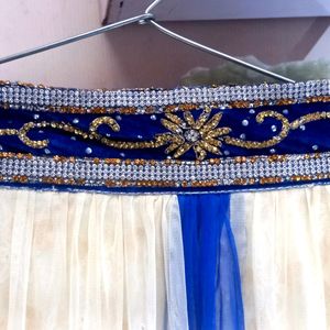 Sale 🎊🎉Cream Blue Lehnga